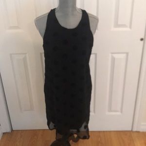 Xhilaration High Neck Black Polka Dot Dress